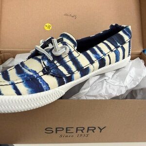Women’s Sperry Blue and White Striped Flats